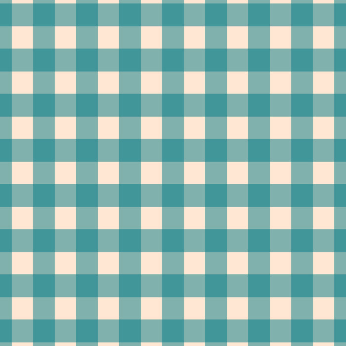 Gingham Check Pattern in Teal Cream Coffee Mug Gallery Image 2