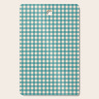 Gingham Check Pattern in Teal Cream Cutting Board Gallery Image 1