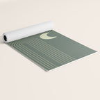 Mid Century Modern Geometric 126 in Forest Green Shades (Rainbow and Sun Abstraction) Yoga Mat Gallery Image 2