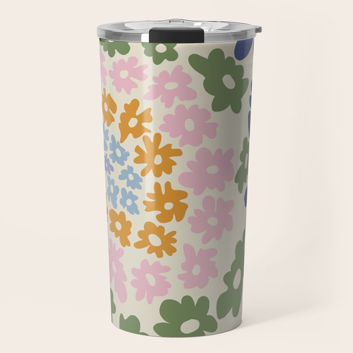 Mini Reto Daisy  Travel Mug Gallery Image 1