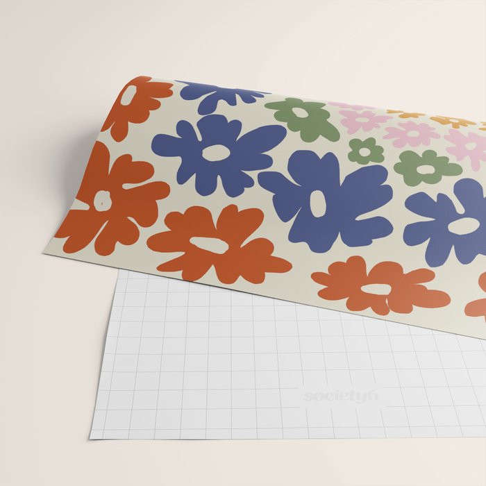 Mini Reto Daisy  Wrapping Paper Gallery Image 2