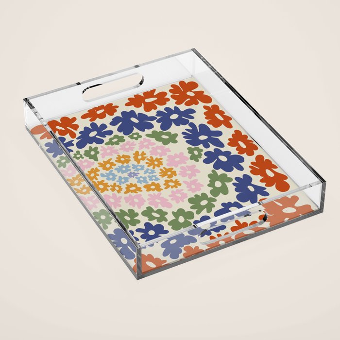 Mini Reto Daisy  Acrylic Tray Gallery Image 1