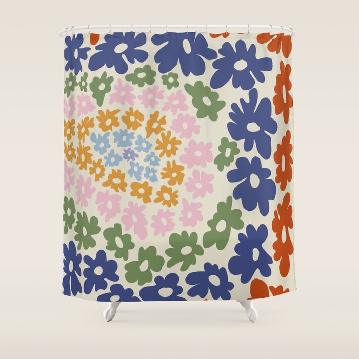 Mini Reto Daisy  Shower Curtain Gallery Image 1