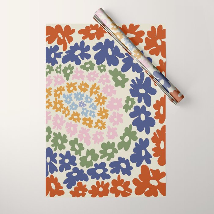 Mini Reto Daisy  Wrapping Paper Gallery Image 1