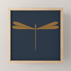 Dragonfly Pattern II Dark Blue Mini Art Print Gallery Image 1