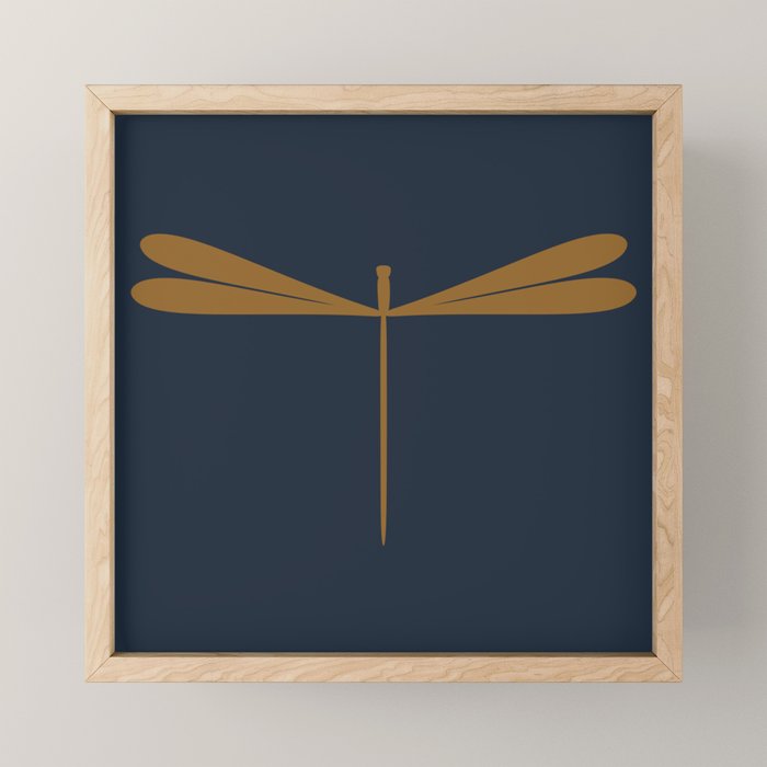 Dragonfly Pattern II Dark Blue Mini Art Print Gallery Image 1