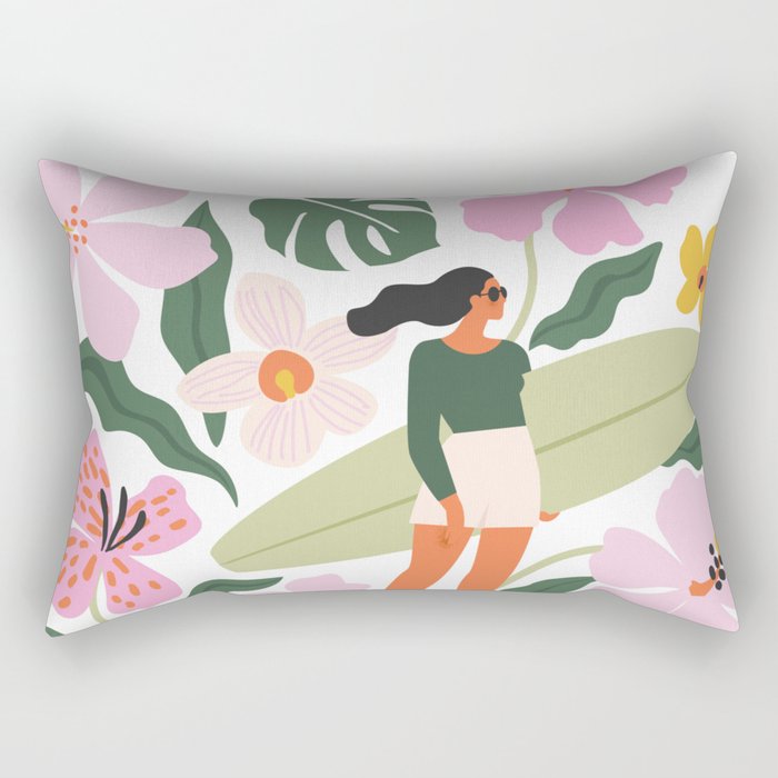 Surfing in garden Rectangular Pillow Gallery Image 2