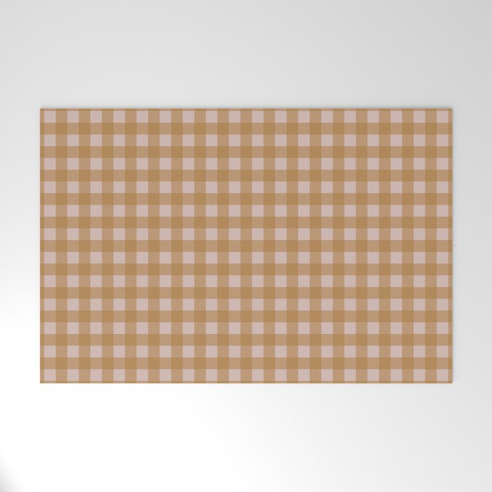 Boho Gingham Cottage Check Pattern  Welcome Mat Gallery Image 1