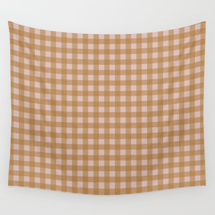 Boho Gingham Cottage Check Pattern  Wall Tapestry Gallery Image 4