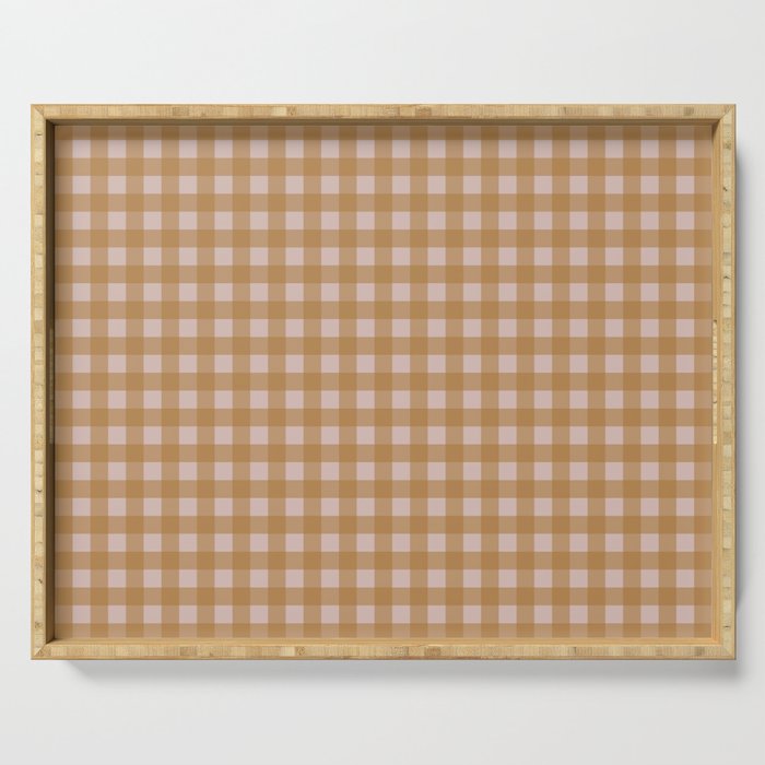 Boho Gingham Cottage Check Pattern  Serving Tray Gallery Image 1
