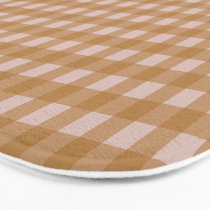 Boho Gingham Cottage Check Pattern  Bath Mat Gallery Image 3