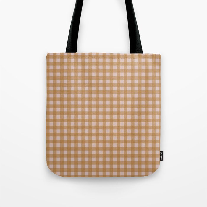 Boho Gingham Cottage Check Pattern  Tote Bag Gallery Image 1