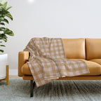 Boho Gingham Cottage Check Pattern  Throw Blanket Gallery Image 1