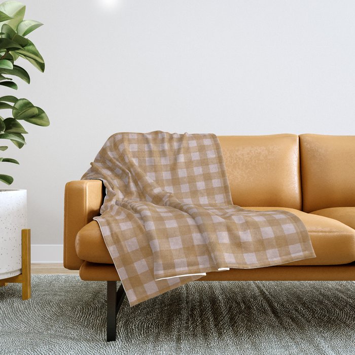 Boho Gingham Cottage Check Pattern  Throw Blanket Gallery Image 1