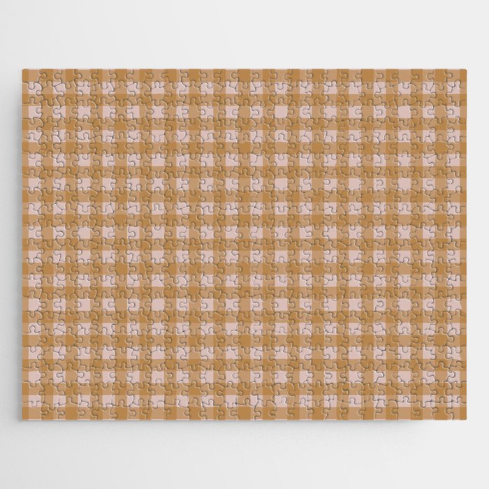 Boho Gingham Cottage Check Pattern  Jigsaw Puzzle Gallery Image 1
