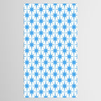Mid Century Modern Atomic Stars Blue and White Pattern Tablecloth Gallery Image 2