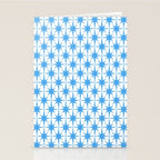 Mid Century Modern Atomic Stars Blue and White Pattern Stationery Card Gallery Image 2