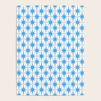 Mid Century Modern Atomic Stars Blue and White Pattern Poster Gallery Image 4