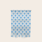 Mid Century Modern Atomic Stars Blue and White Pattern Wall Hanging Gallery Image 1