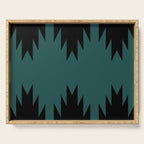 Geometric Southwestern Minimalism - Teal Green Serving Tray Gallery Image 1