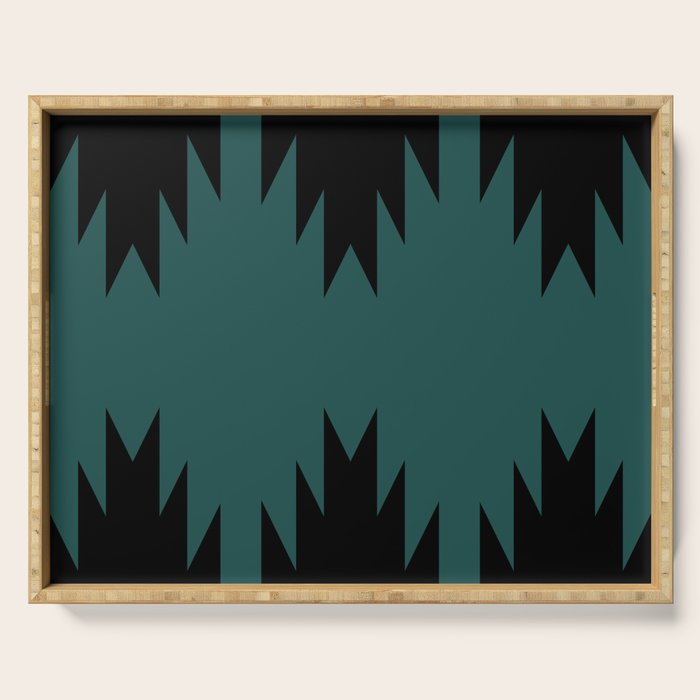 Geometric Southwestern Minimalism - Teal Green Serving Tray Gallery Image 1