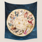 Vintage Astrology Zodiac Wheel Wall Tapestry Gallery Image 4
