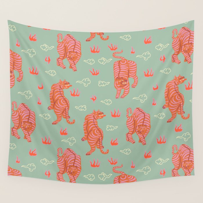 Tibetan tigers Wall Tapestry Gallery Image 4