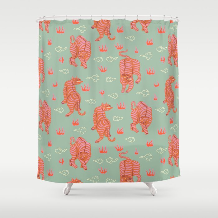 Tibetan tigers Shower Curtain Gallery Image 1