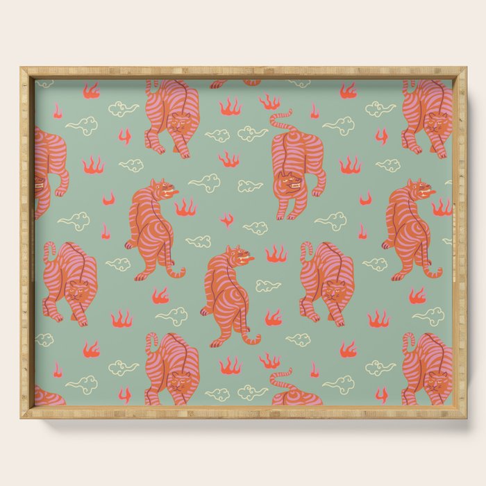 Tibetan tigers Serving Tray Gallery Image 1