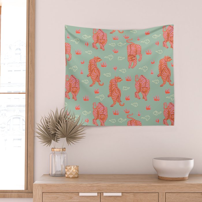 Tibetan tigers Wall Tapestry Gallery Image 2