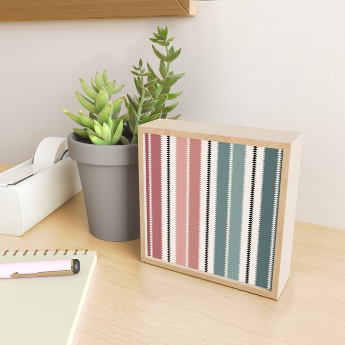 Western Stripes X Pink Green Mini Art Print Gallery Image 2