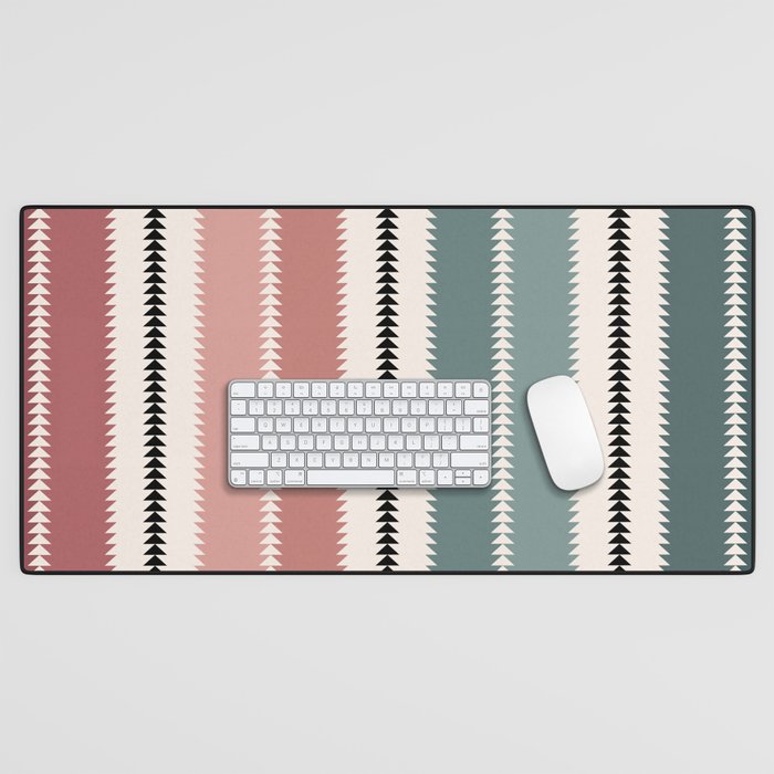 Western Stripes X Pink Green Desk Mat Gallery Image 1