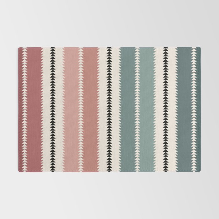 Western Stripes X Pink Green Rug Gallery Image 2