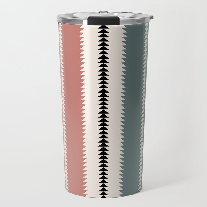 Western Stripes X Pink Green Travel Mug Gallery Image 1