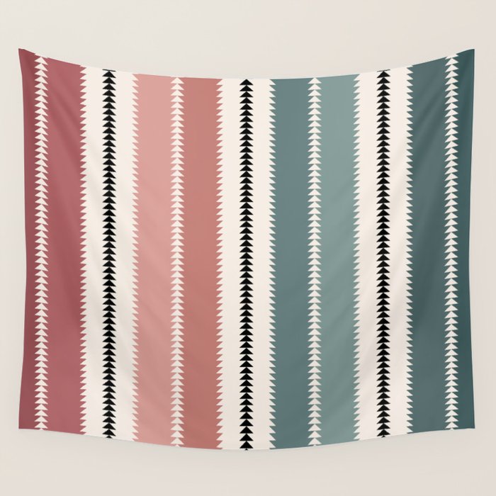 Western Stripes X Pink Green Wall Tapestry Gallery Image 4