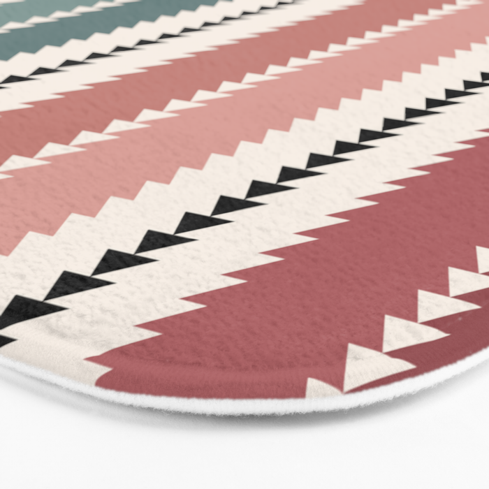 Western Stripes X Pink Green Bath Mat Gallery Image 3
