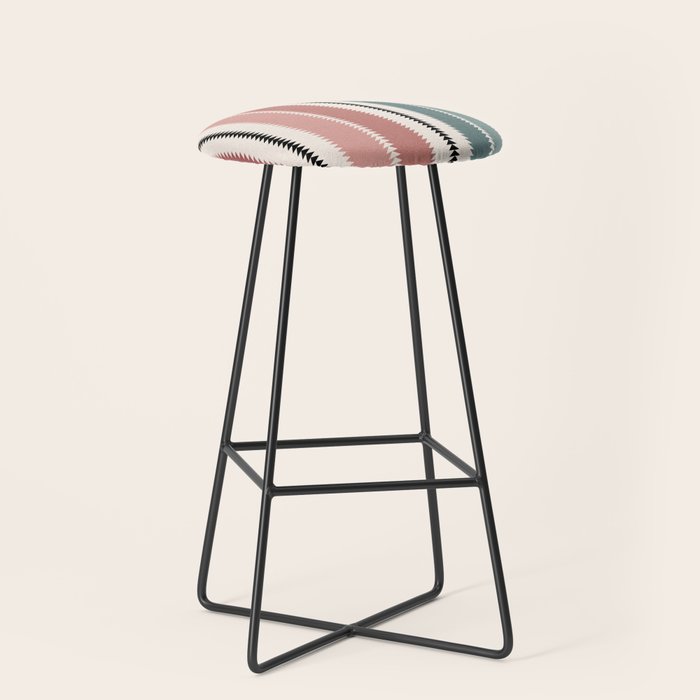 Western Stripes X Pink Green Stool Gallery Image 1