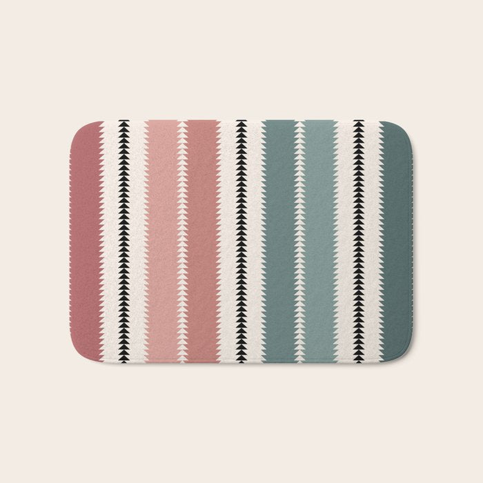 Western Stripes X Pink Green Bath Mat Gallery Image 1