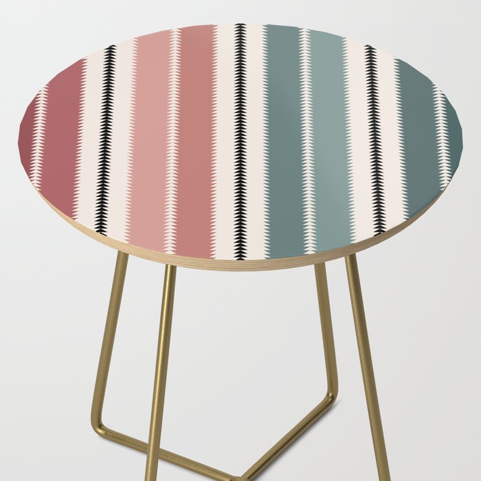Western Stripes X Pink Green Side Table Gallery Image 2