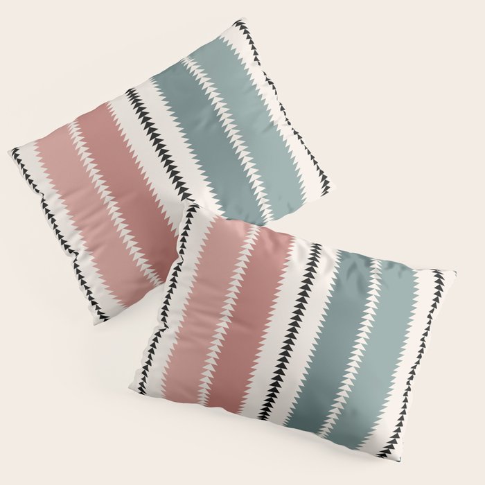 Western Stripes X Pink Green Pillow Sham Gallery Image 3