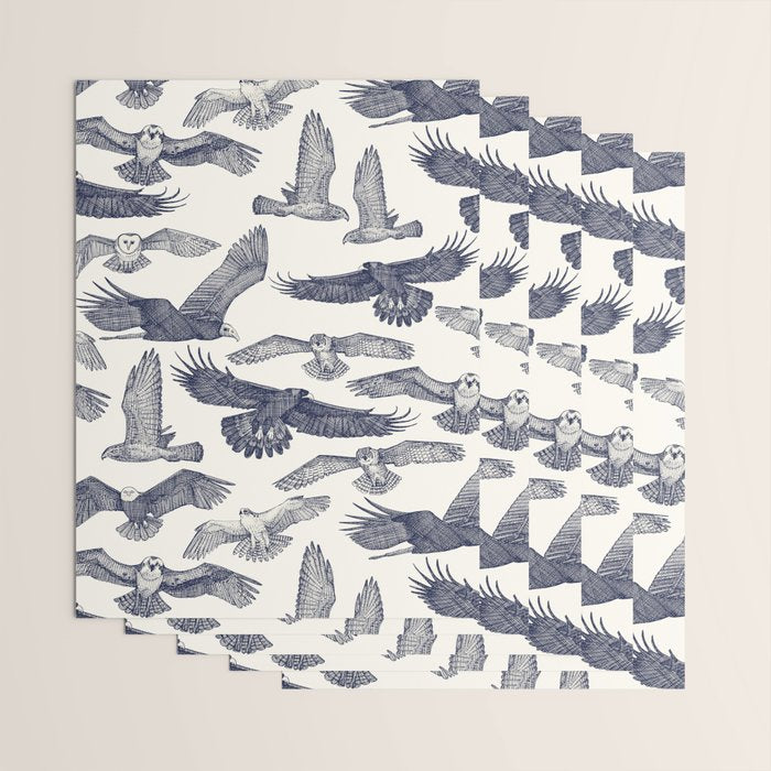 birds of prey blue Wrapping Paper Gallery Image 3