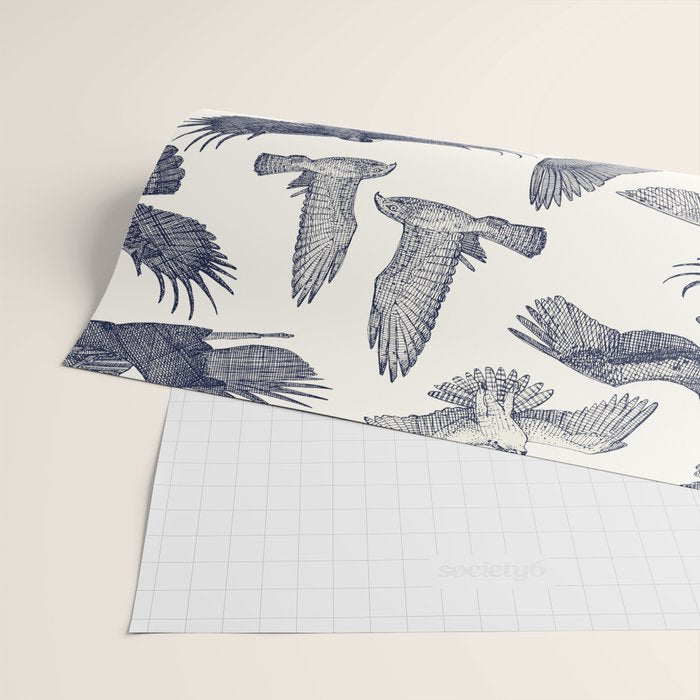birds of prey blue Wrapping Paper Gallery Image 2