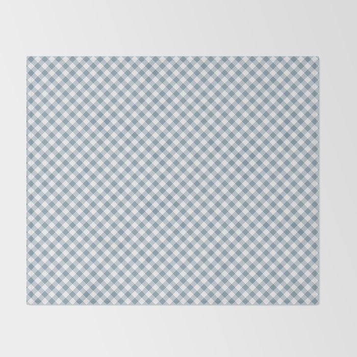 Countryside Bloom Cottage Mist Blue Gingham Throw Blanket Gallery Image 2