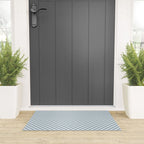 Countryside Bloom Cottage Mist Blue Gingham Welcome Mat Gallery Image 3