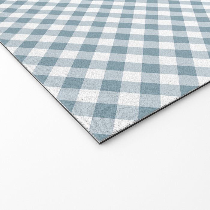 Countryside Bloom Cottage Mist Blue Gingham Welcome Mat Gallery Image 2