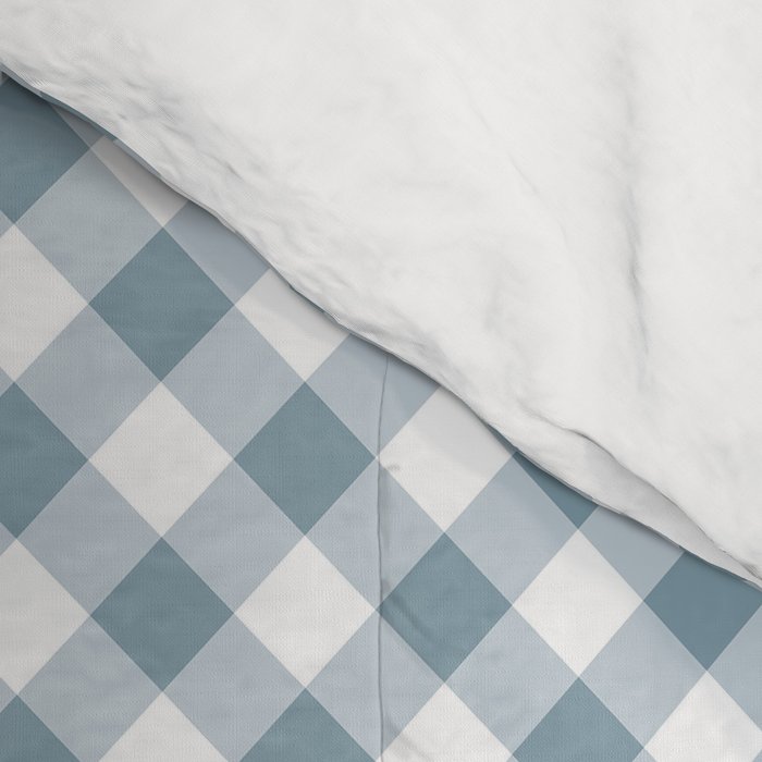 Countryside Bloom Cottage Mist Blue Gingham Comforter Gallery Image 4