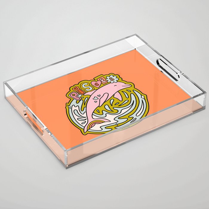 Pisces Dolphin Acrylic Tray Gallery Image 1