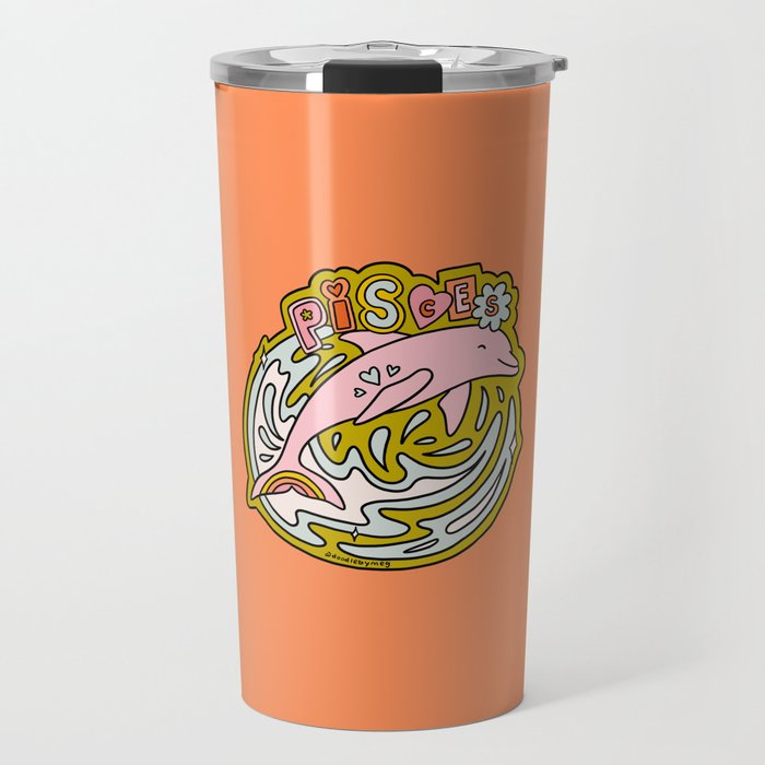 Pisces Dolphin Travel Mug Gallery Image 1