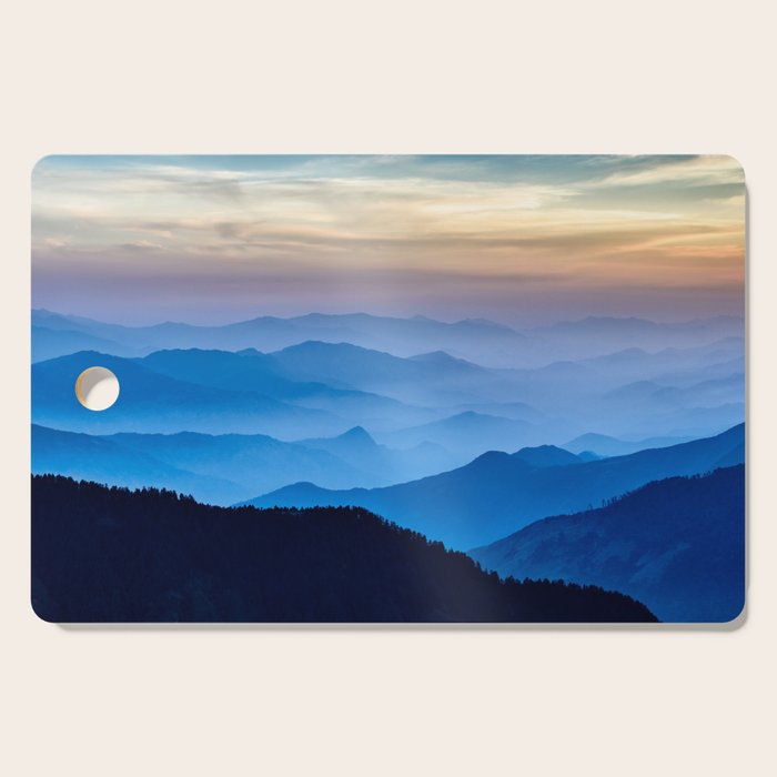 Beautiful Blue Sky Mountains Cutting Board Gallery Image 1