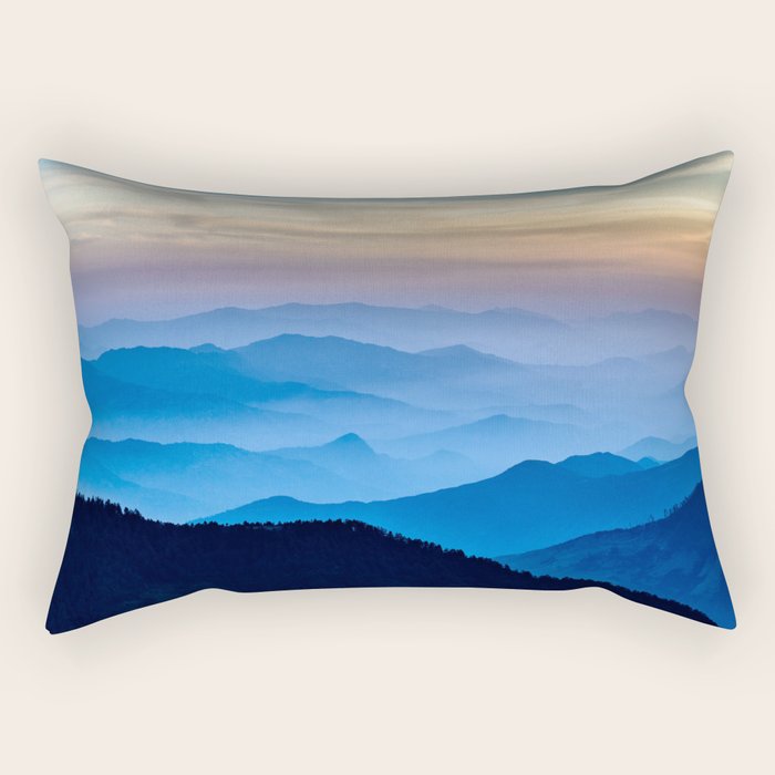Beautiful Blue Sky Mountains Rectangular Pillow Gallery Image 1